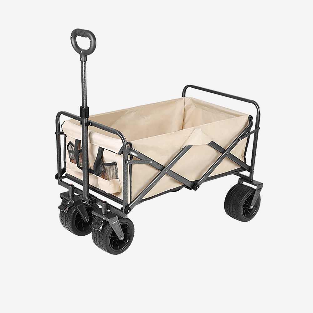 CARRITO PLEGABLE DE CARGA MULTIUSOS BEIGE 99x51x55 cm.