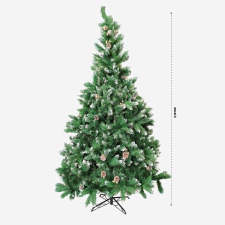 Árbol De Navidad 2,10 Pascua con Toques Blancos y Piñones -Base de Armado Fácil