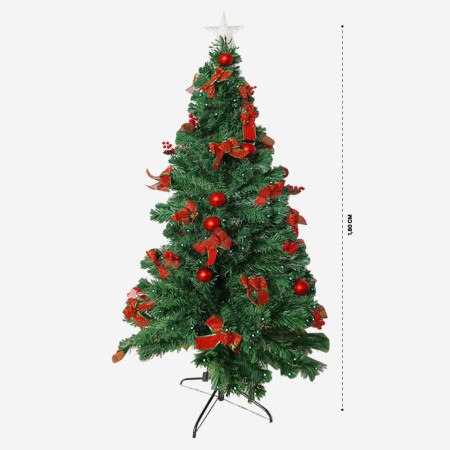 Árbol De Navidad 1,80 Pascua Verde Con Decoración y Luces incorporadas Base de Armado Fácil