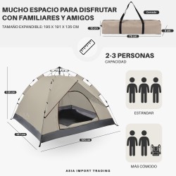 Carpa Iglú para 2 a 4 Personas | Ideal para Camping y Playa