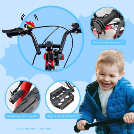 Bicicleta Infantil Aro 12” con Ruedas de Apoyo | SIBOG Deportiva