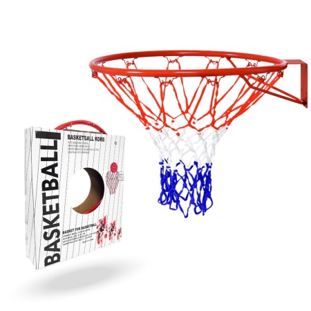 Aro Básquetbol Metálico 45cm con Red Tricolor | PWR Fitness