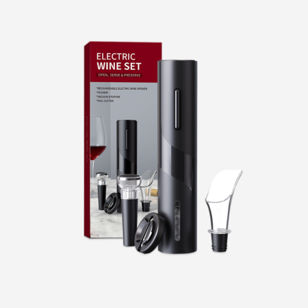 Set Descorchador De Vino Electrico 4Pcs