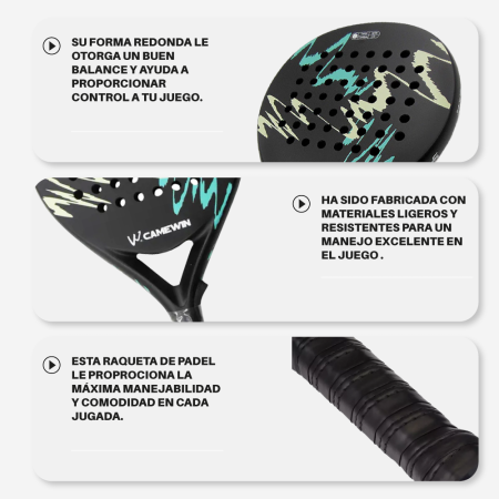 Pala de Padel Negra con Verde modelo 4018